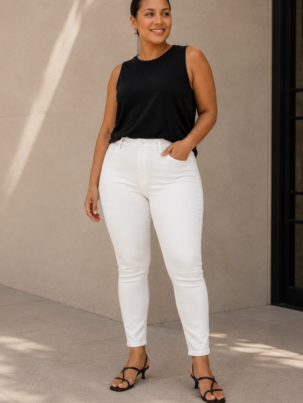 GAP 1969 Stretch True Skinny High Rise White Jeans Size 16 33R